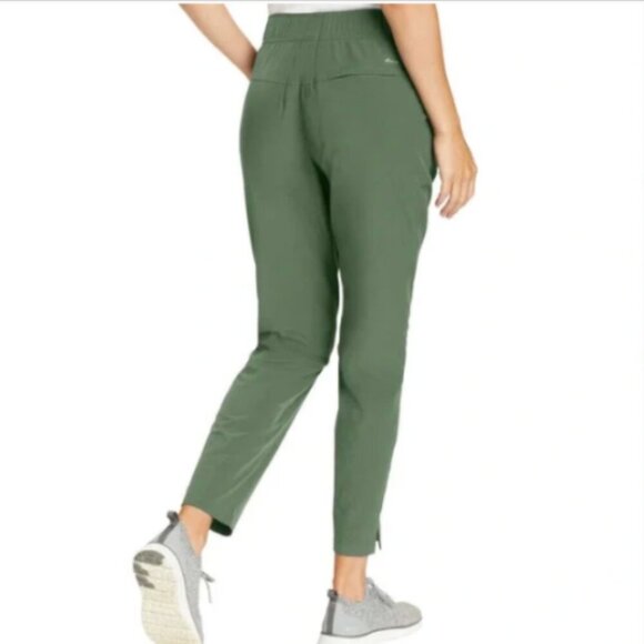 Eddie Bauer Traveler Ankle Pant Pull On Pockets Size L Green #157S - Picture 2 of 9